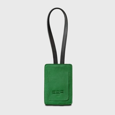 E2R Etiquette bagage cuir luxe vert et noir personnalisée OH MY BAG