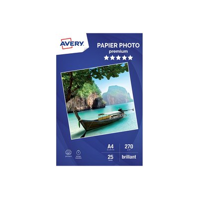 Papier photo 25 Photos brillantes A4 270g AVERY