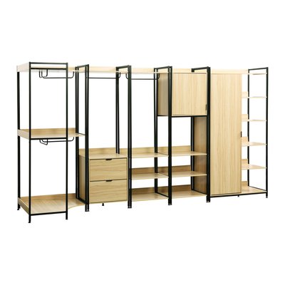 Kit dressing modulable décor bois et métal 5 éléments CLEVER SWEEEK