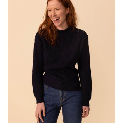 Trui in Engels tricot, details met knopen PETIT BATEAU
