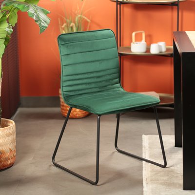 Chaise vert foncé motif ligne (lot de 2) BURGOS PIER IMPORT