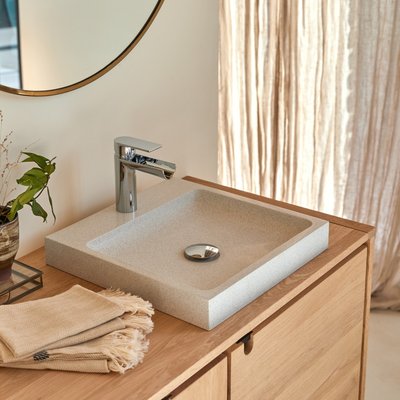 Vasque carrée en terrazzo premium White TIMON TIKAMOON