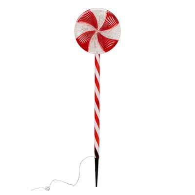 Décoration extérieure sucre d'orge lumineux 20 LED H70 cm ATMOSPHERA