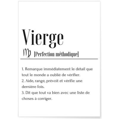 Affiche Définition Vierge L'AFFICHERIE