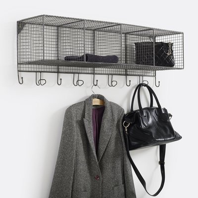 Etagère murale en métal fer, 9 patères, AREGLO LA REDOUTE INTERIEURS