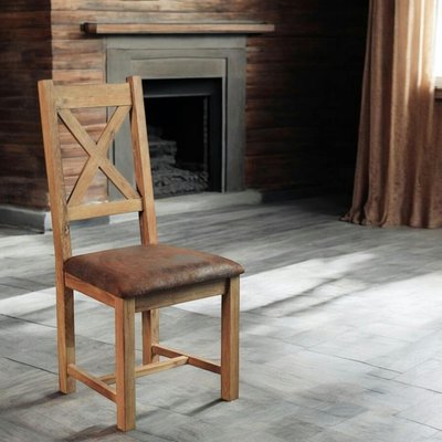 Chaise en chêne massif assise microfibre FJORD PIER IMPORT