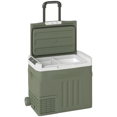 Glacière électrique portable 40L modes ECO/MAX -20°C-20°C AC/DC vert OUTSUNNY