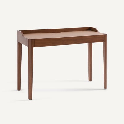Bureau plaqué noyer et cuir, JUNIUS EMMANUEL GALLINA X AM.PM