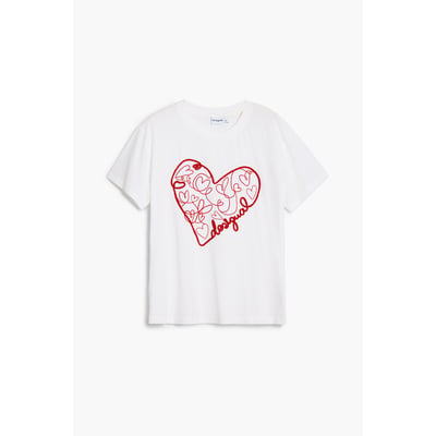 T-shirt à reliefs cœurs DESIGUAL