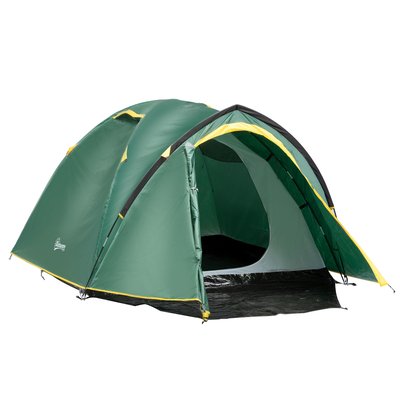 Tente de camping 2-3 personnes fibre verre polyester PE vert OUTSUNNY