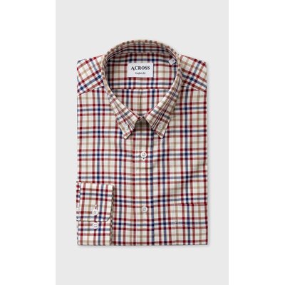Chemise Confort fit sport à carreaux armuré chevron ACROSS