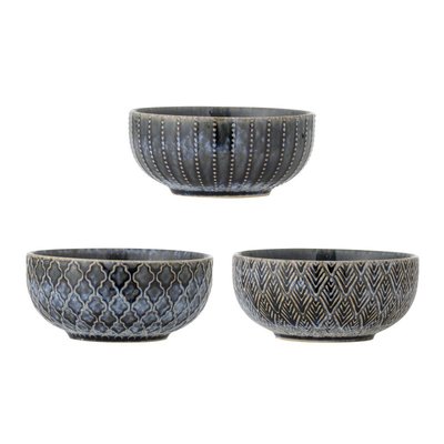 Bols grès texturé  ELANOR set de 3 BLOOMINGVILLE