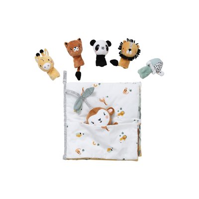 Livre d'éveil + peluches en velours TANZANIE VERTBAUDET