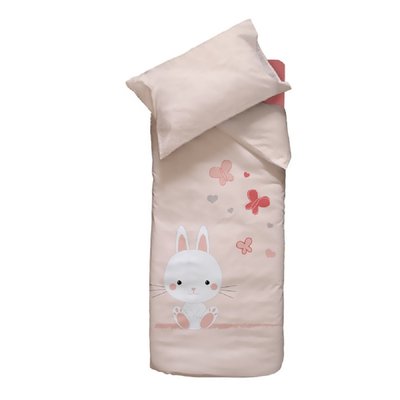 Parure housse de couette + taie d'oreiller 100x140cm / 40x60 cm Lapinou DOMIVA