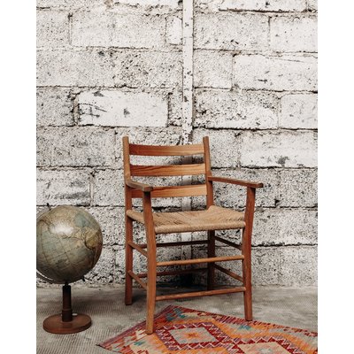 Fauteuil en bois et paille Martin N°19 - Bon état DEBONGOUT