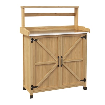 Table de rempotage Bois de sapin Jaune OUTSUNNY