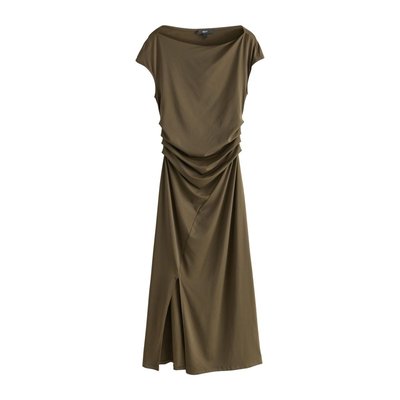 Robe midi ruchée à épaules dénudées NEXT