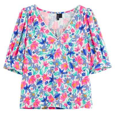 Camicetta fantasia, scollo a V VERO MODA