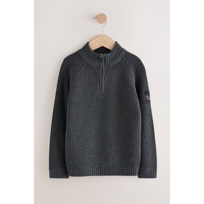 Pull en maille col zippé style militaire NEXT