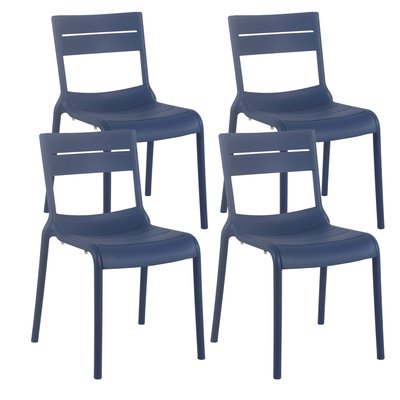 Lot de 4 chaises de terrasse en plastique, PANAME OVIALA