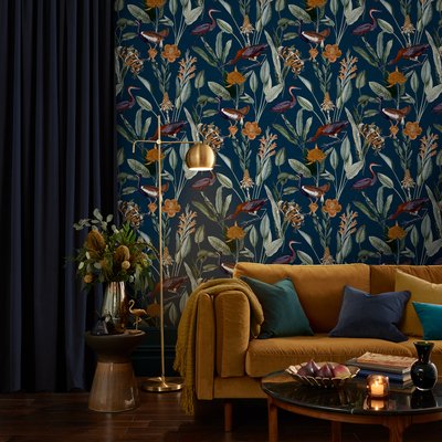 Papier peint Glasshouse Navy GRAHAM ET BROWN