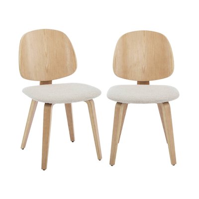 Chaise décor bois courbé et bouclette texturée (lot de 2) SOPHIA SWEEEK