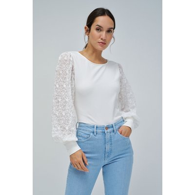 PULL AVEC MANCHES EN BRODERIE ANGLAISE SALSA JEANS