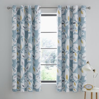 Catherine Lansfield Inga Leaf Eyelet Curtains CATHERINE LANSFIELD