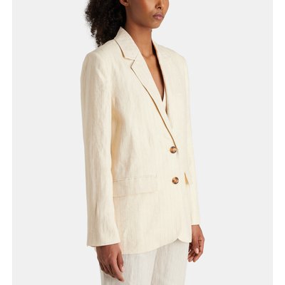 Veste De Tailleur Droite Lazur À Rayures En Lin JODHPUR