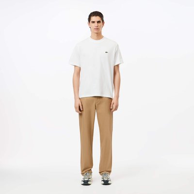 Pantalon chino straight fit twill de coton LACOSTE
