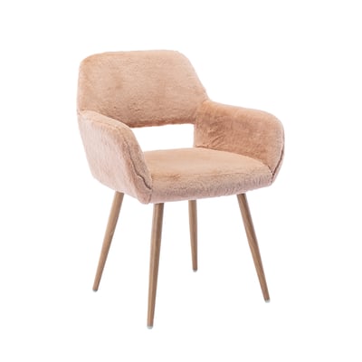 Fauteuil de bureau style scandinave en tissu effet poil de lapin, CROMWELL PELUCHEO MEUBLES COSY