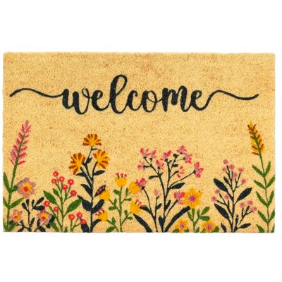 Paillasson coco fleurs welcome 60x40x1.5cm WADIGA