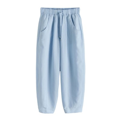 Pantalon barrel en lin et coton NEXT