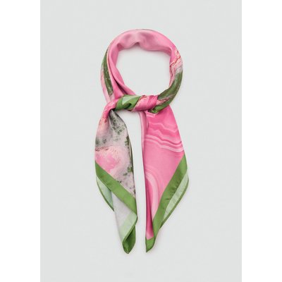 Foulard en satin à imprimé abstrait MANGO