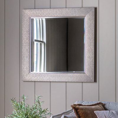 93cm Baddow Silver Square Mirror SO'HOME