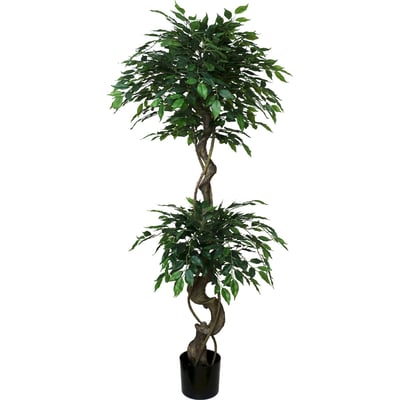 Ficus benjamin décoratif en plastique rond RECOLLECTION