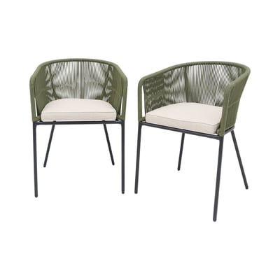 Fauteuil de jardin acier galvanisé et cordes (lot de 2) SANTOS SWEEEK