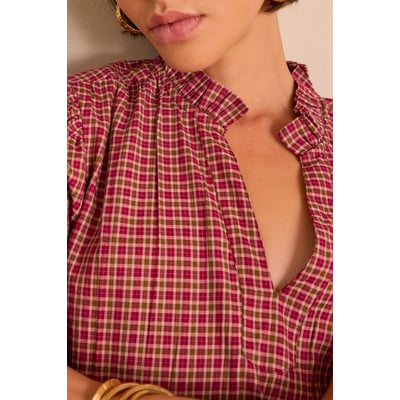 Blouse BETH en coton à carreaux Maison 123