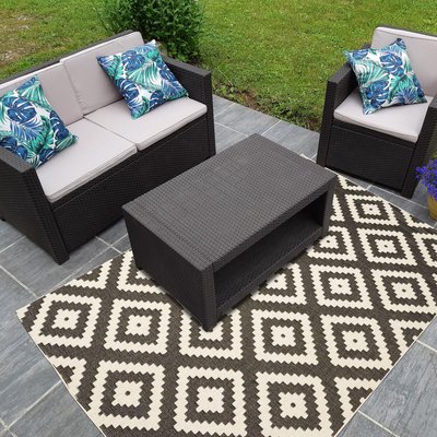 Tapis extérieur, kilim reversible EX1 ROMA UN AMOUR DE TAPIS