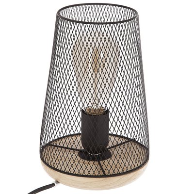 Lampe à poser en fer bois - H. 23 cm ATMOSPHERA