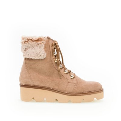 Bottines en velours à talon compensé GABOR