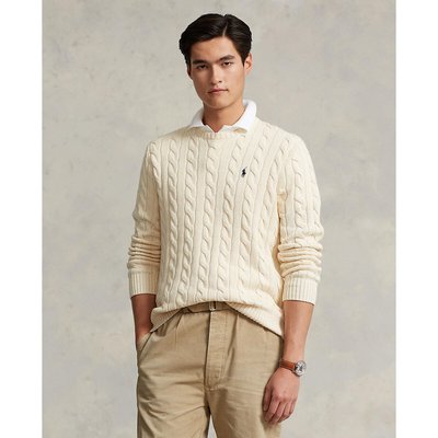 Pull col rond en coton maille torsadée POLO RALPH LAUREN