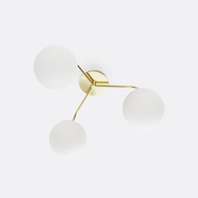 Applique triple laiton et verre opaline, Moricio LA REDOUTE INTERIEURS