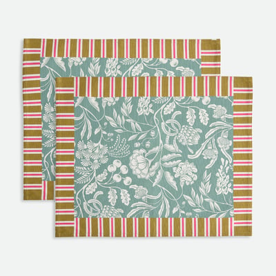 Set van 2 bedrukte placemats, katoen, LINDA LA REDOUTE INTERIEURS