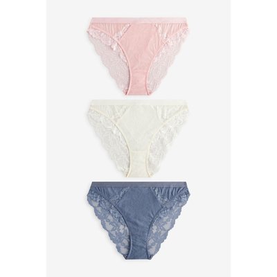 Culottes échancrées en dentelle, lot de 3 NEXT