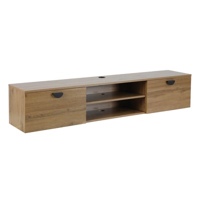 Meuble TV suspendu effet bois 160 cm, JESSY OVIALA