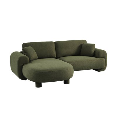 Canapé d'angle gauche 3 places tissu, pieds ronds ZENIO SWEEEK