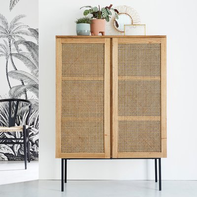 Armoire en mindi massif et cannage  AUBIN BERAH GETAH