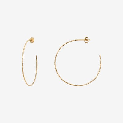 Boucles d'oreilles créoles petit modèle doré à l'or fin DISCO CAROLINE NAJMAN