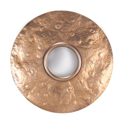 Miroir mural rond en métal doré 97cm - LUNAIRE SIGNATURE